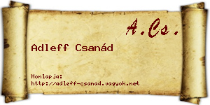 Adleff Csanád névjegykártya
