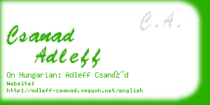 csanad adleff business card